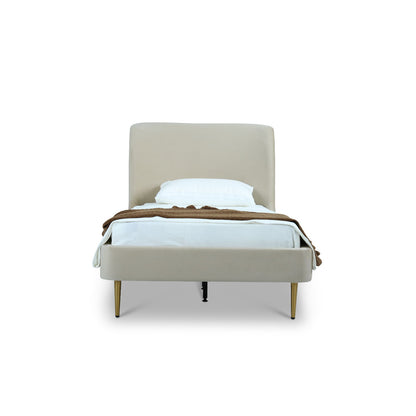 Mid-Century Modern Upholstered Bed With Curved Headboard - The Sleep Loft - Online Mattress Showroom NYC