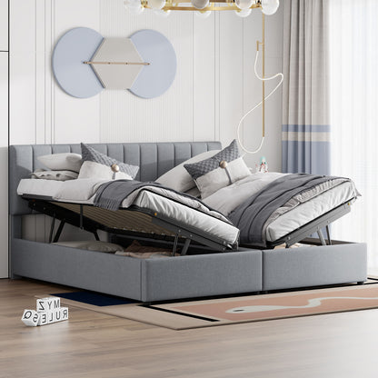 Upholstered Platform Bed With A Hydraulic Storage System - The Sleep Loft - Online Mattress Showroom NYC