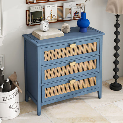 3 Drawer Cabinet, Natural Rattan, American Furniture - The Sleep Loft - Online Mattress Showroom NYC