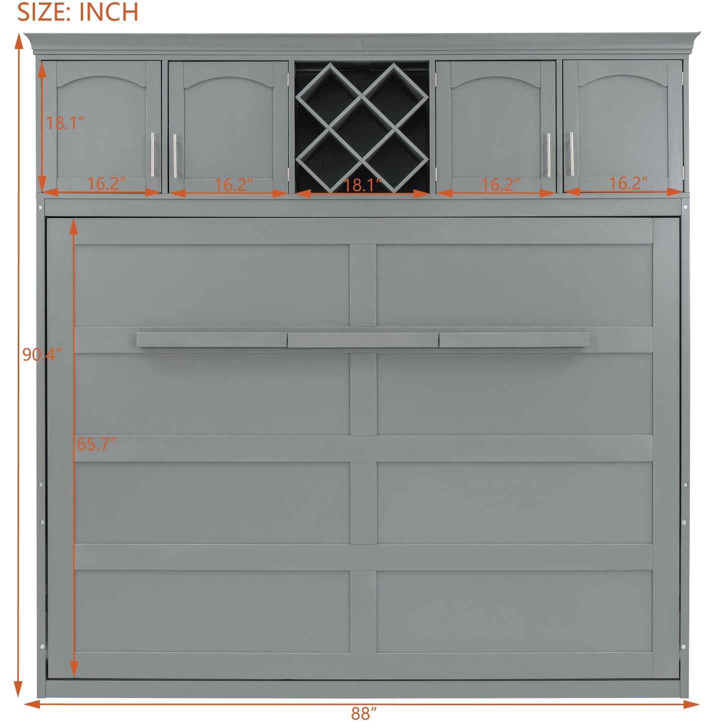 Murphy Wall Bed With Top Cabinets & Wine Rack - The Sleep Loft - Online Mattress Showroom NYC