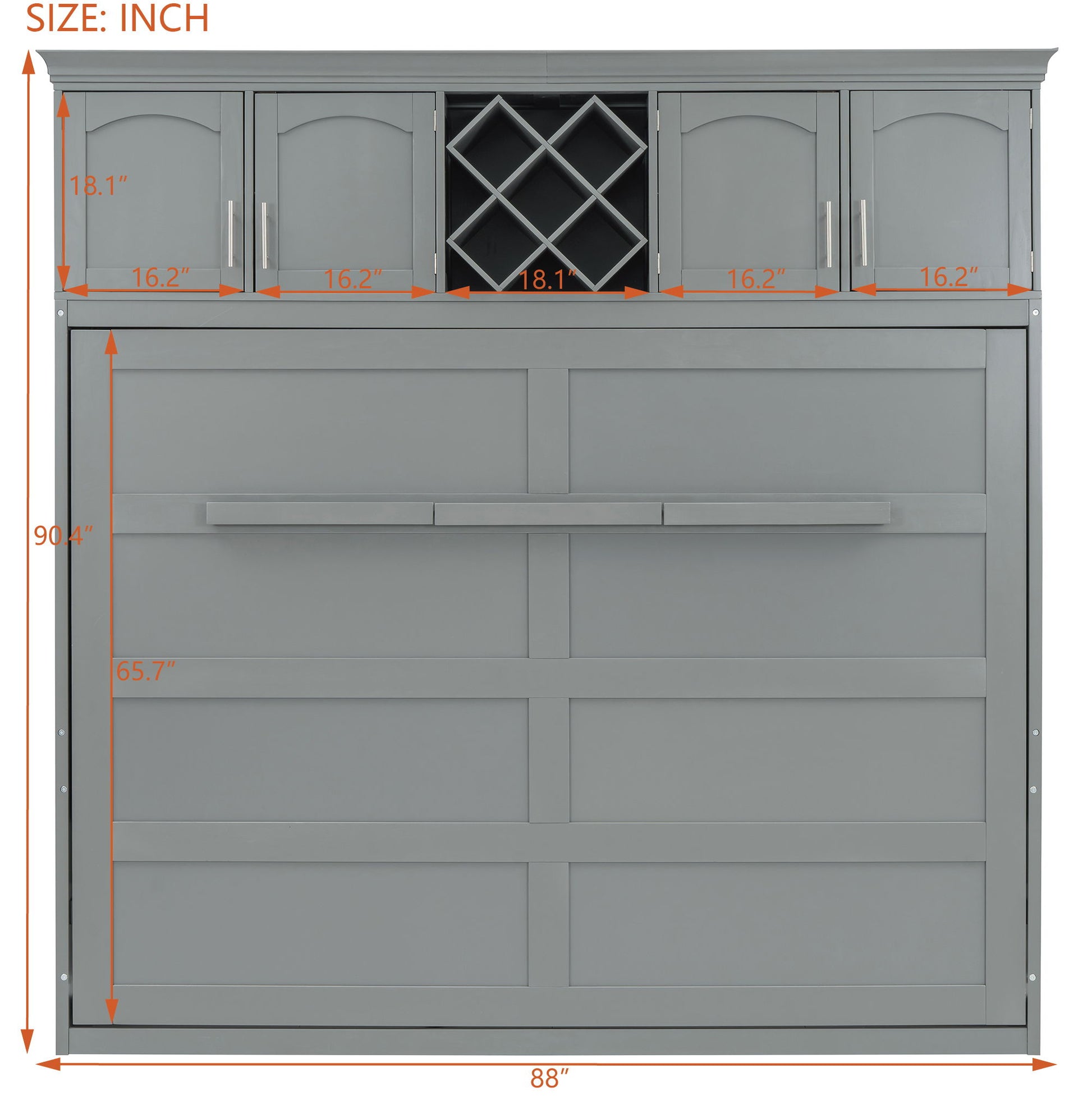 Murphy Wall Bed With Top Cabinets & Wine Rack - The Sleep Loft - Online Mattress Showroom NYC