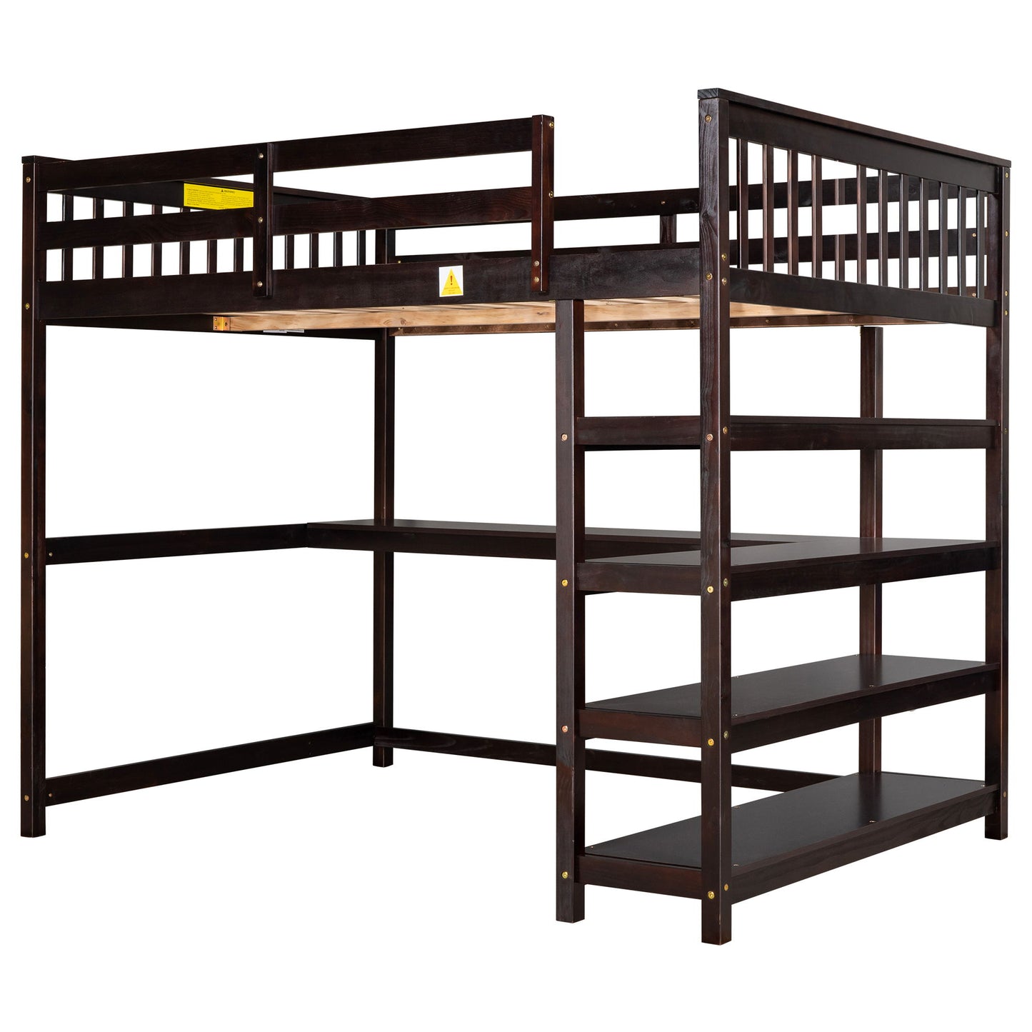 Loft Bed With Storage Shelves And Under Bed Desk - The Sleep Loft - Online Mattress Showroom NYC