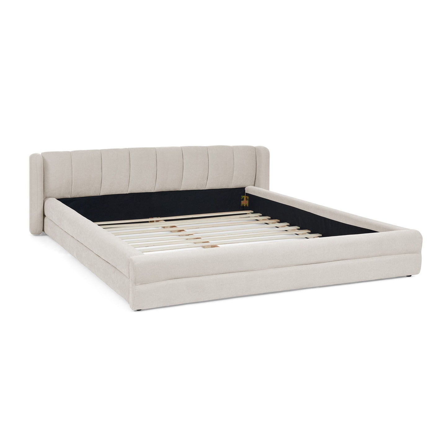 Modern Upholstered Bed Frame With Thick Fabric And Headboard - The Sleep Loft - Online Mattress Showroom NYC