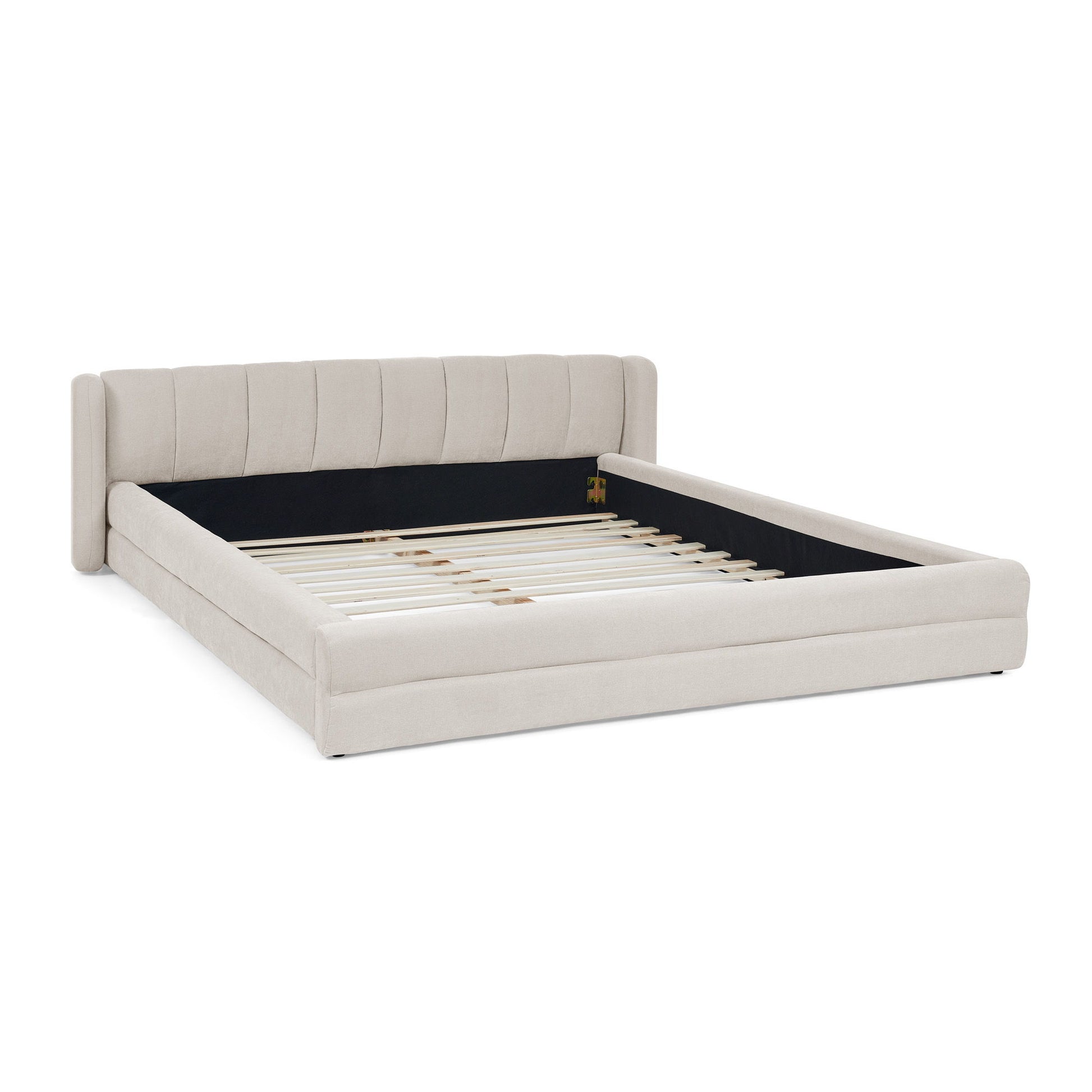 Modern Upholstered Bed Frame With Thick Fabric And Headboard - The Sleep Loft - Online Mattress Showroom NYC