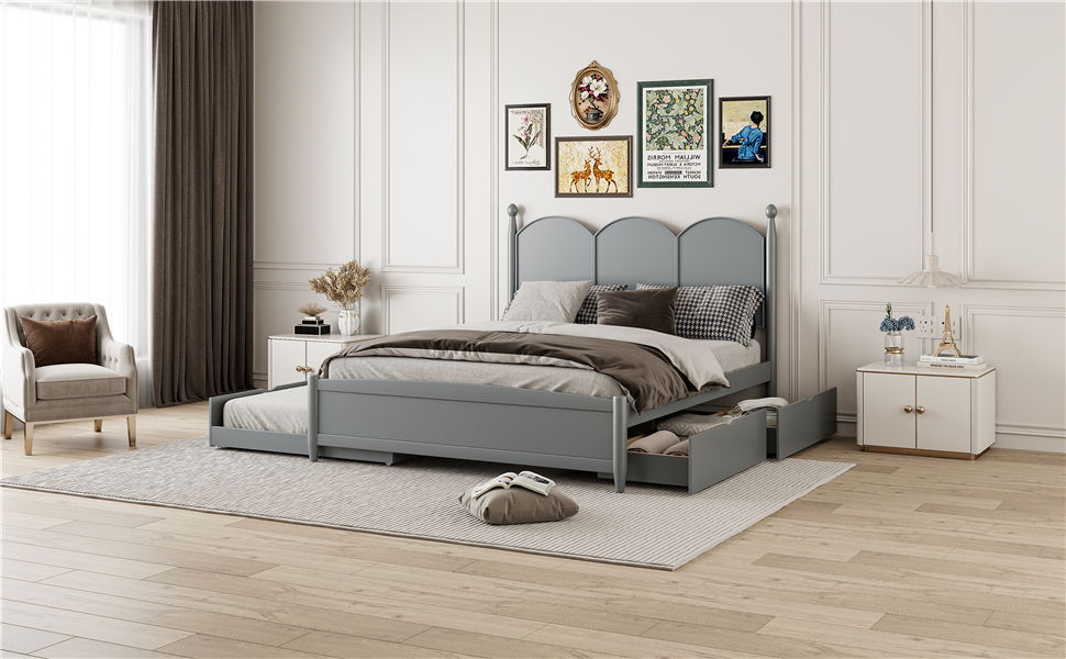 Platform Bed With With 2 Big Drawers And Trundle - The Sleep Loft - Online Mattress Showroom NYC