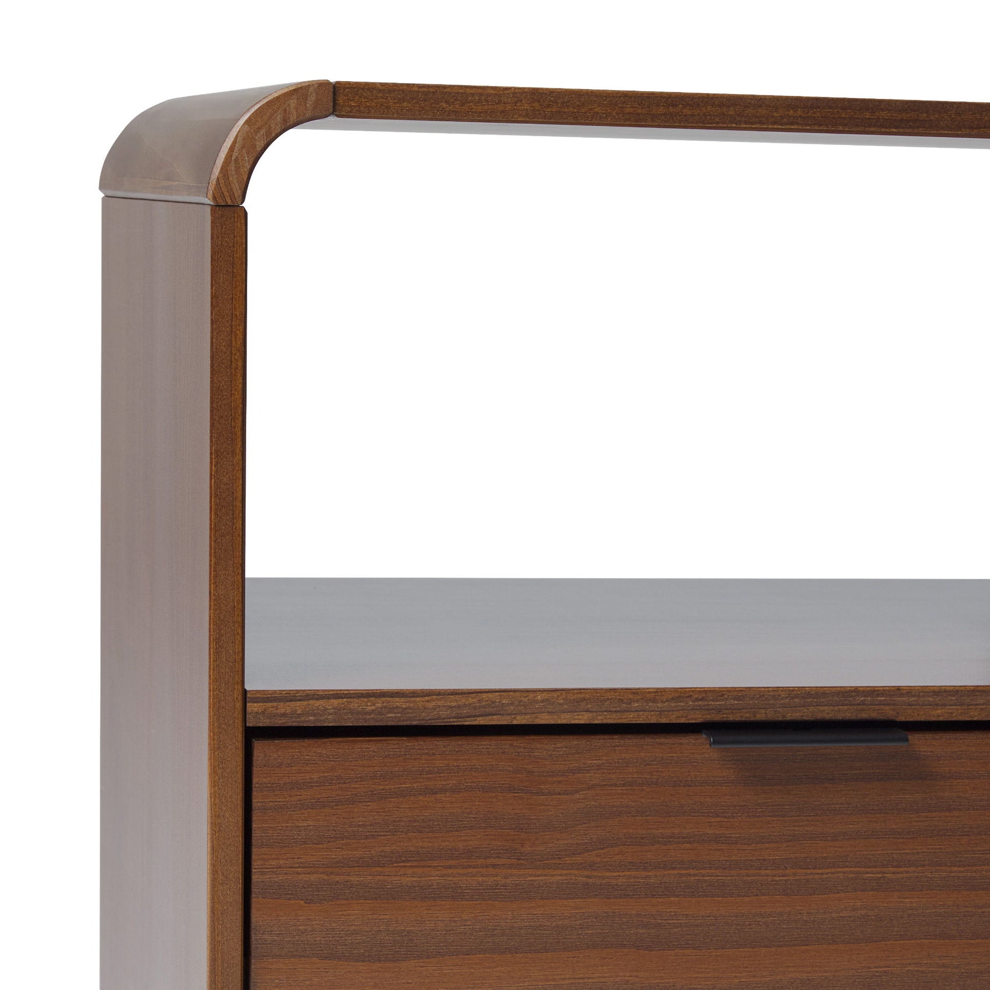 Modern Minimalist Curved Top Nightstand - The Sleep Loft - Online Mattress Showroom NYC