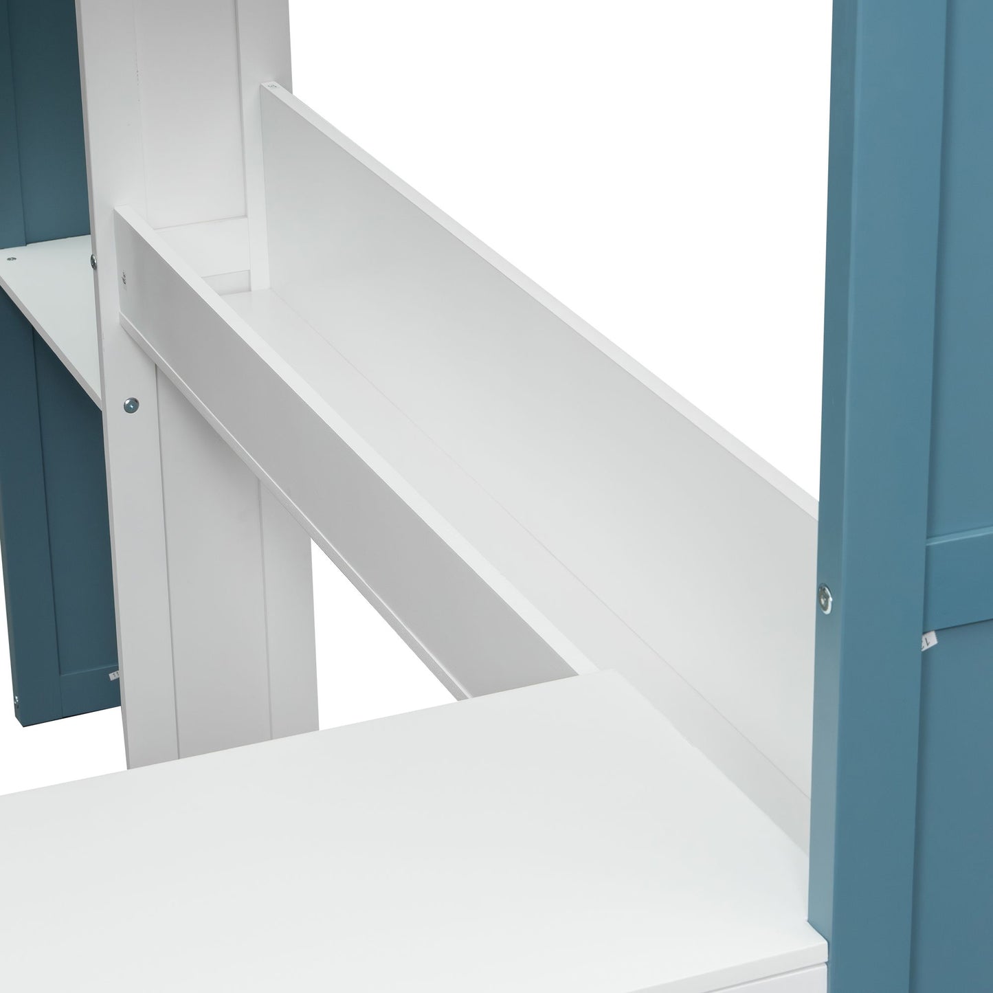 Loft Bed With Built In Storage Shelves, Clothes Rail, And Desk - The Sleep Loft - Online Mattress Showroom NYC