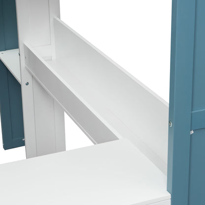 Loft Bed With Built In Storage Shelves, Clothes Rail, And Desk - The Sleep Loft - Online Mattress Showroom NYC