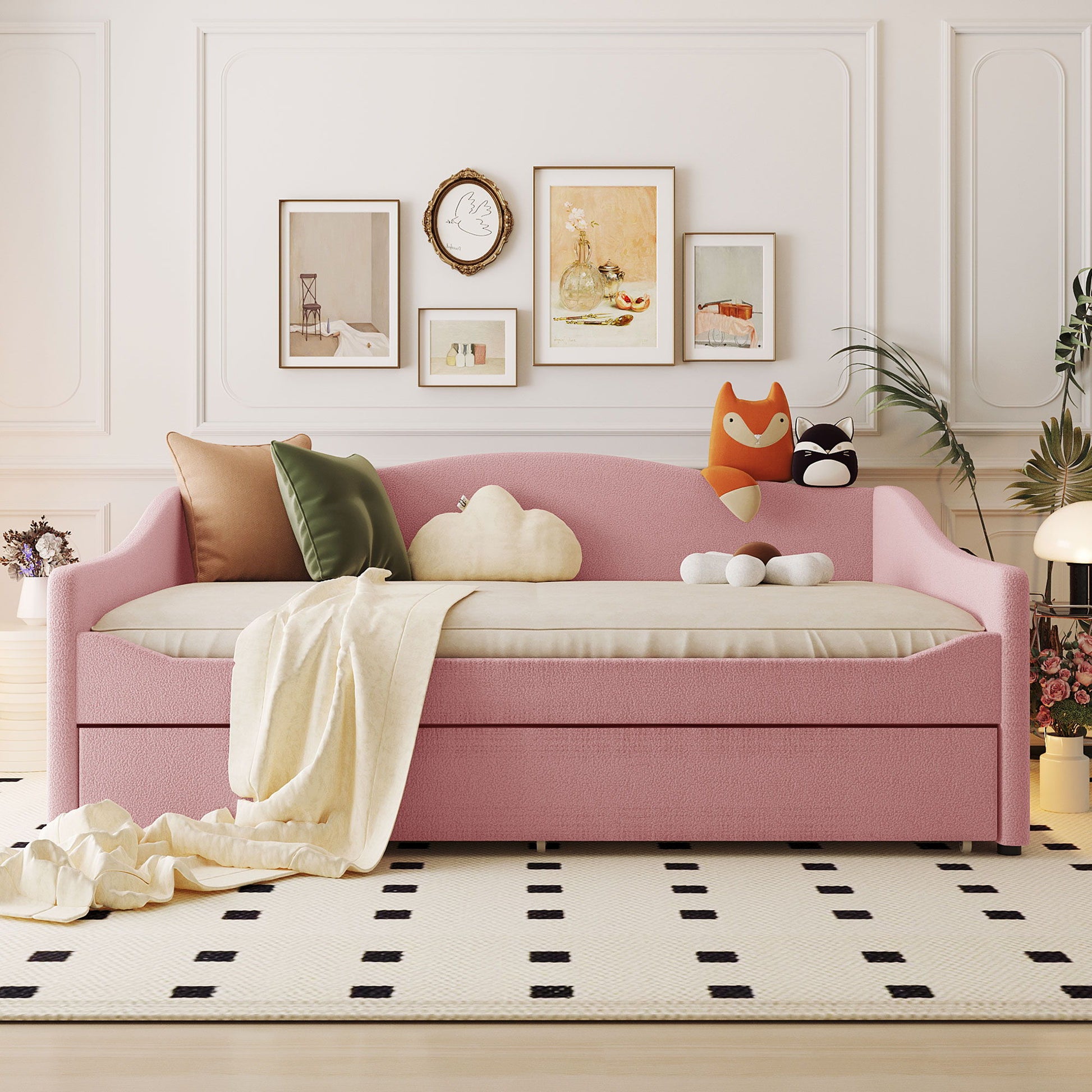 Upholstered Daybed With Light And Trundle - The Sleep Loft - Online Mattress Showroom NYC