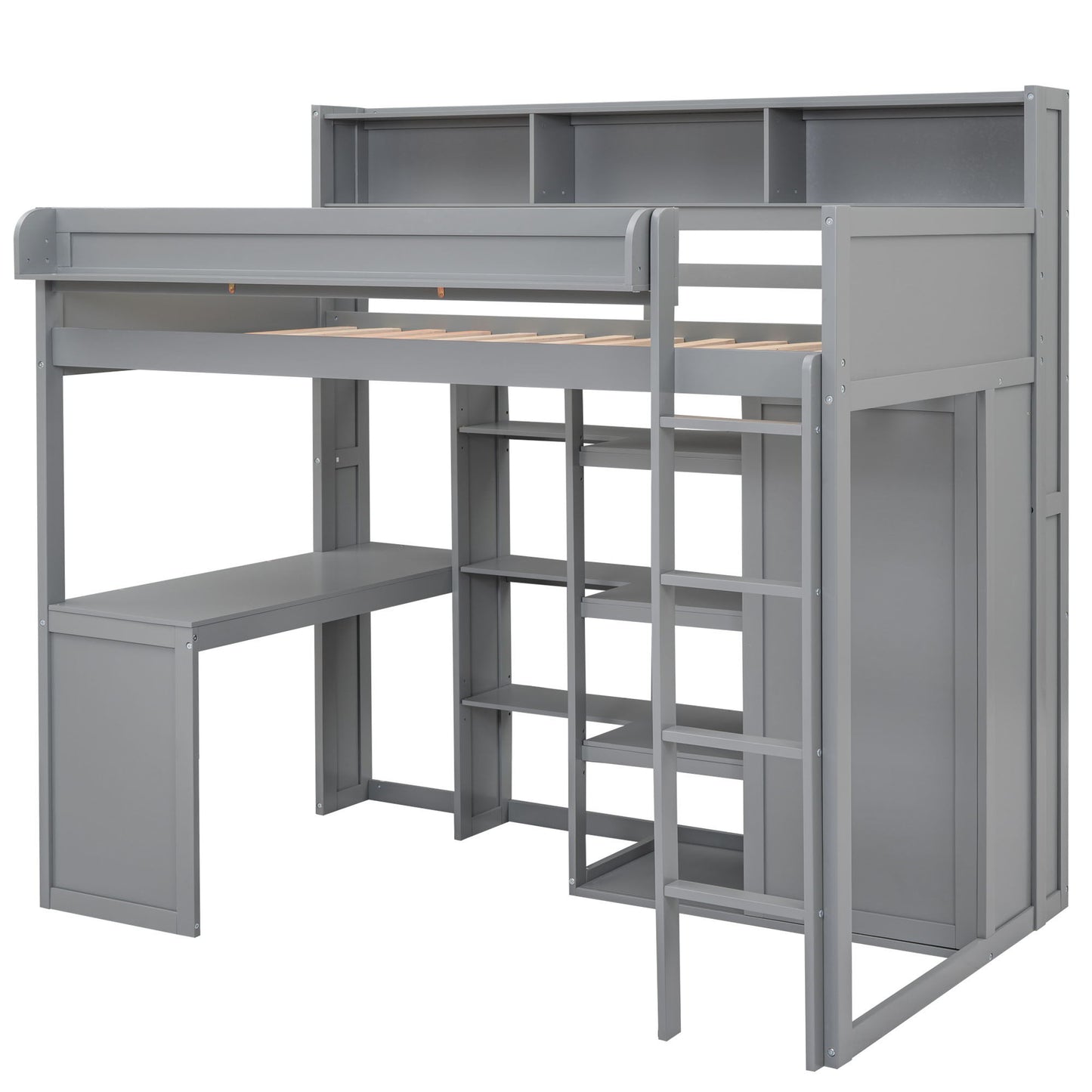 Loft Bed With Built In Desk, Storage Shelves, And Wardrobe - The Sleep Loft - Online Mattress Showroom NYC