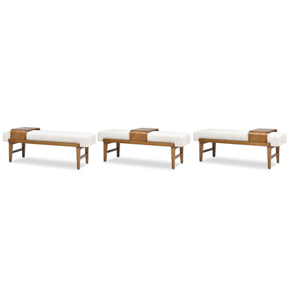 Billie - Modern Telephone Bench With Sliding Shelf - Ivory White - The Sleep Loft - Online Mattress Showroom NYC