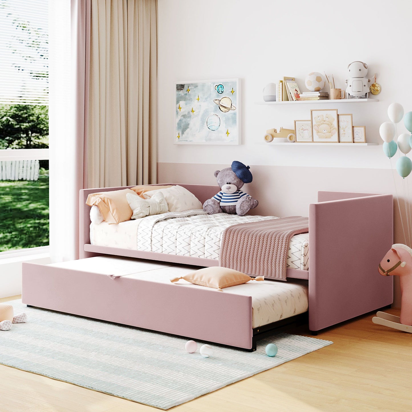 Twin Size Upholstered Daybed With Pop Up Trundle - The Sleep Loft - Online Mattress Showroom NYC
