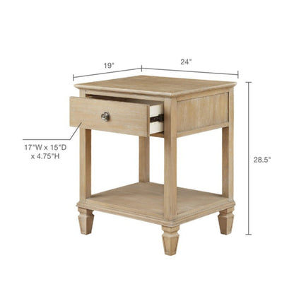 Victoria - Bedside Table With Drawer And Shelf - The Sleep Loft - Online Mattress Showroom NYC