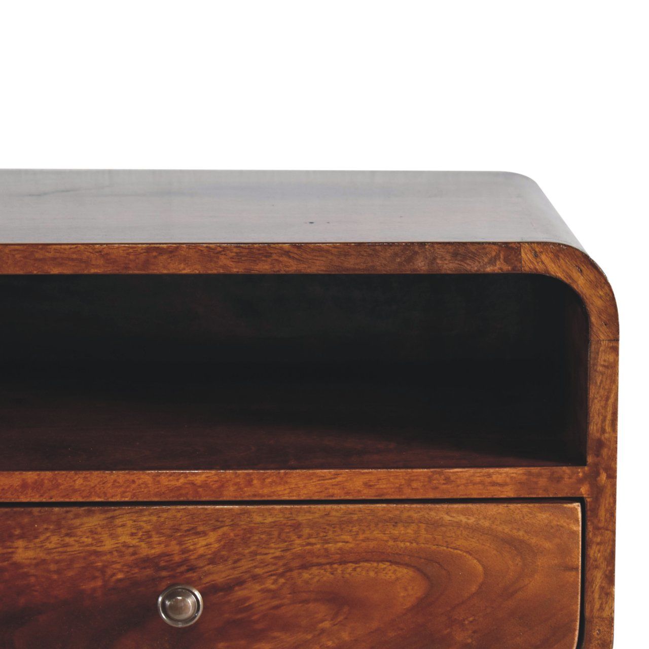 Curved Upper Slot Floating Nightstand - The Sleep Loft - Online Mattress Showroom NYC