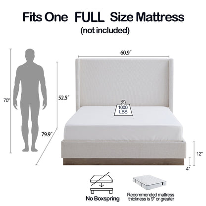 Hosford - Minimalist Upholstered Wingback Bed - The Sleep Loft - Online Mattress Showroom NYC