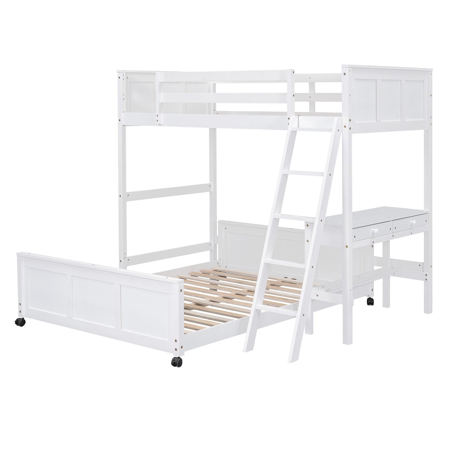 Full Over Full Bunk Bed With Desk - The Sleep Loft - Online Mattress Showroom NYC