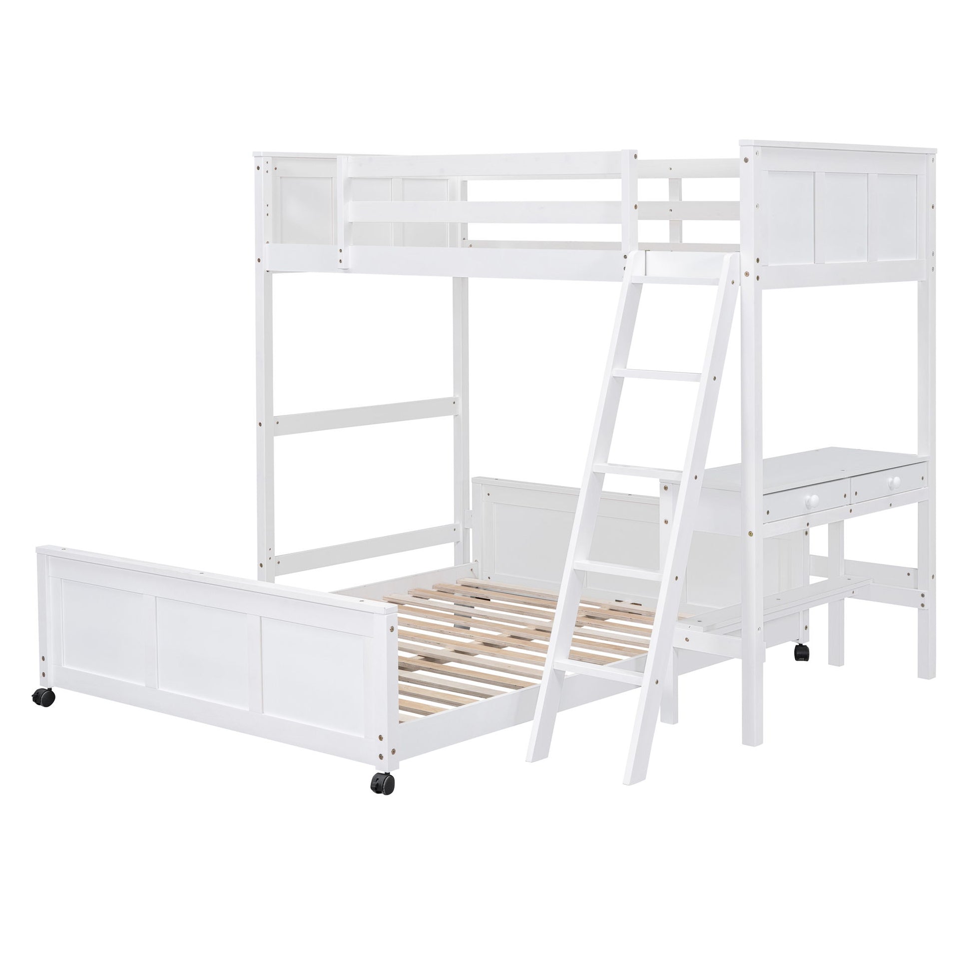 Full Over Full Bunk Bed With Desk - The Sleep Loft - Online Mattress Showroom NYC