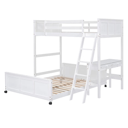 Full Over Full Bunk Bed With Desk - The Sleep Loft - Online Mattress Showroom NYC