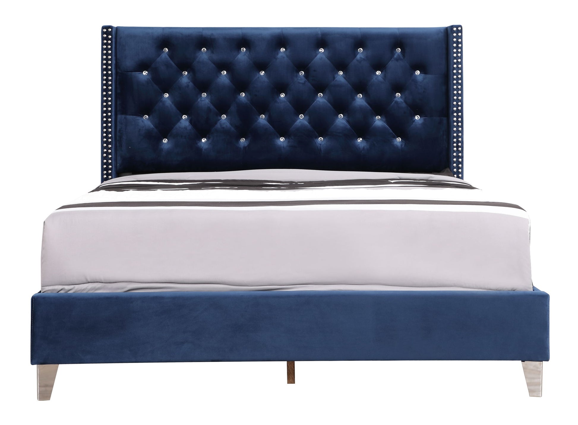 Upholstered Nailhead Trim Chic Bed - The Sleep Loft - Online Mattress Showroom NYC