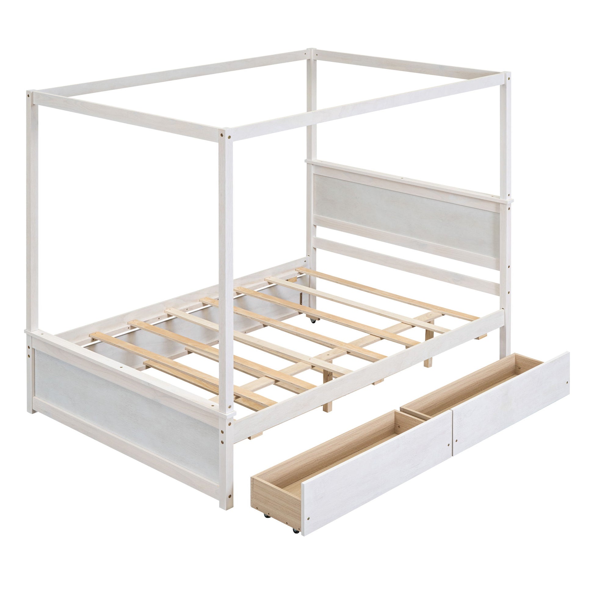 Canopy Platform Bed With Drawers, Support Slats, No Box Spring Needed - The Sleep Loft - Online Mattress Showroom NYC