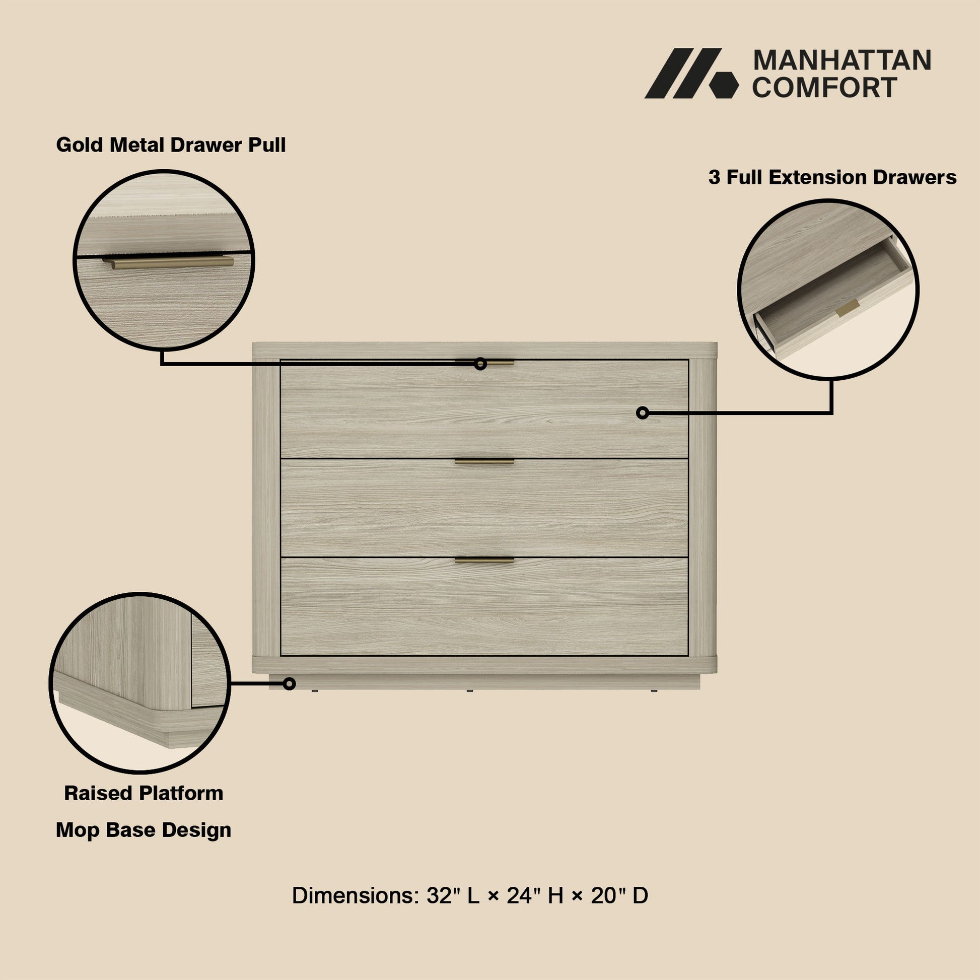 Evelyn - Nightstand - The Sleep Loft - Online Mattress Showroom NYC