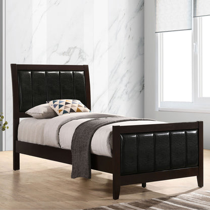 Twin Panel Bed With Headboard And Tapered Legs - Brown - The Sleep Loft - Online Mattress Showroom NYC
