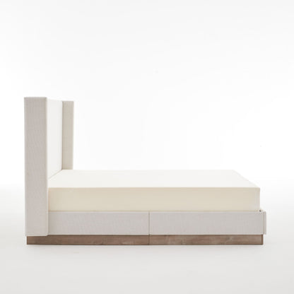 Hosford - Minimalist Canvas Upholstered Wingback Bed - The Sleep Loft - Online Mattress Showroom NYC