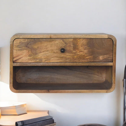 Curve Upper Slot Floating Nightstand - The Sleep Loft - Online Mattress Showroom NYC