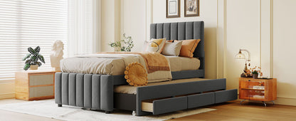 Upholstered Design Platform Bed With Trundle - The Sleep Loft - Online Mattress Showroom NYC