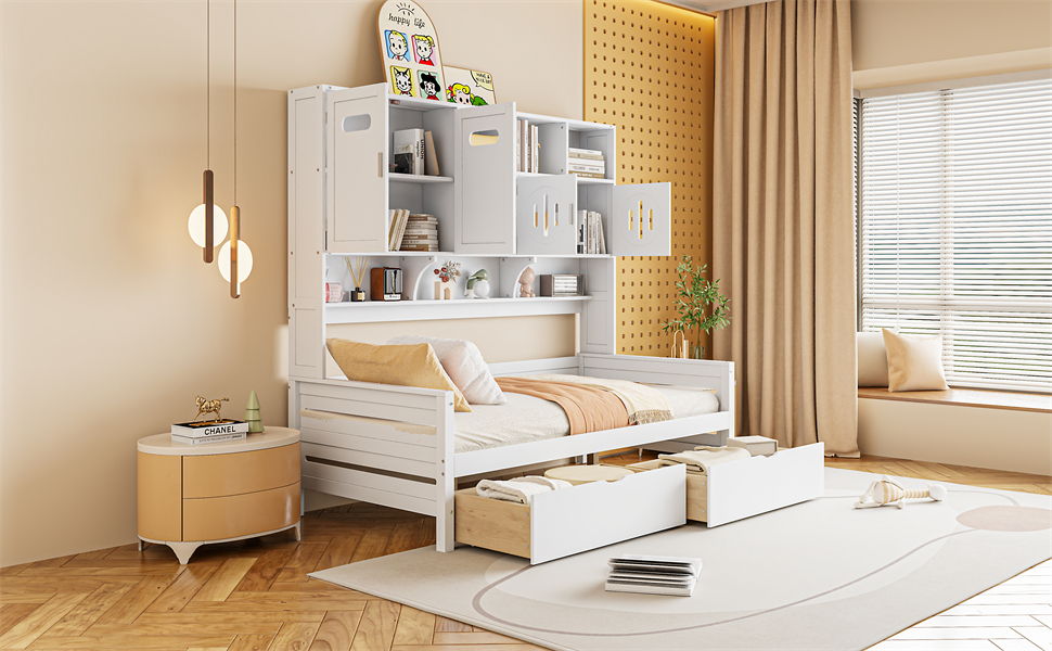Daybed With All-In-One Cabinet And Shelf - The Sleep Loft - Online Mattress Showroom NYC