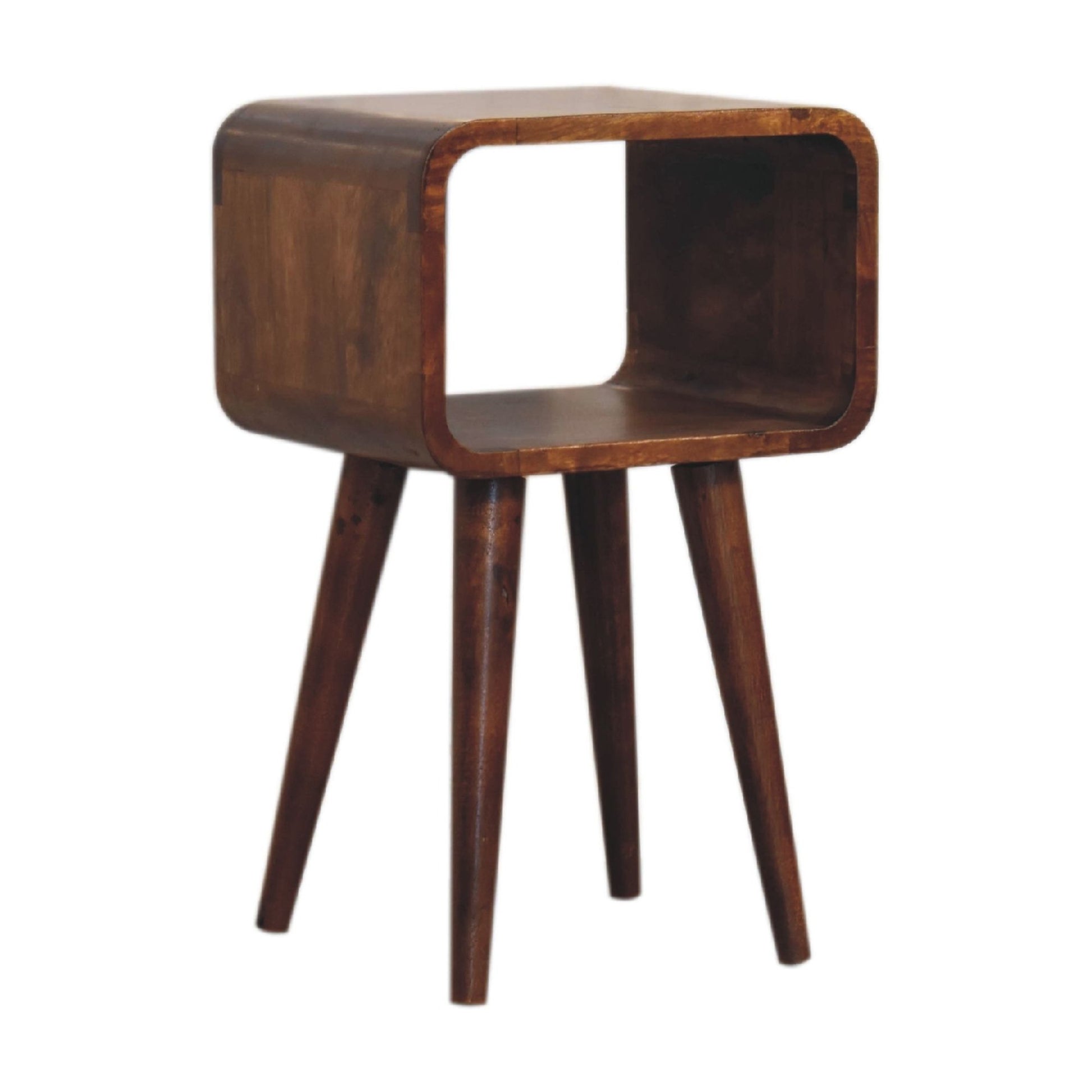 Minimalist Open Curved Nightstand - The Sleep Loft - Online Mattress Showroom NYC