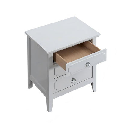 Hammond - 3 Drawer Nightstand - White - The Sleep Loft - Online Mattress Showroom NYC