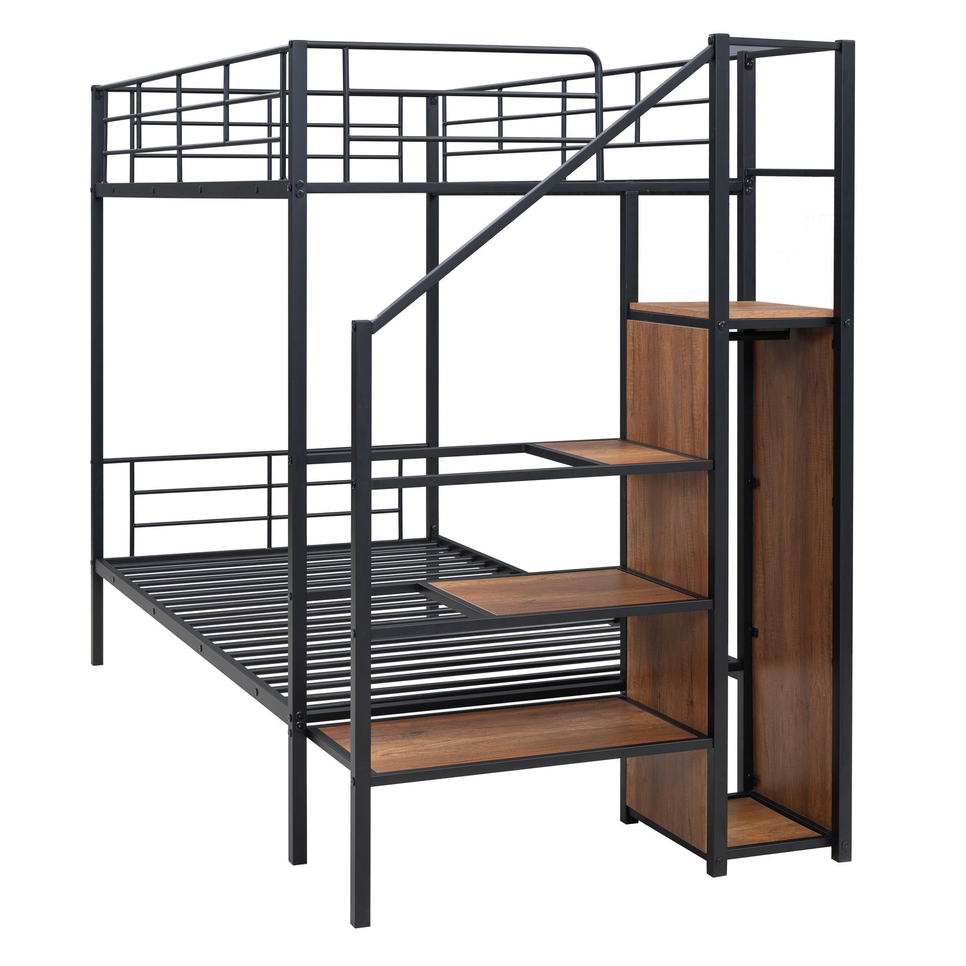 Bunk Bed With Lateral Storage Ladder And Wardrobe - The Sleep Loft - Online Mattress Showroom NYC