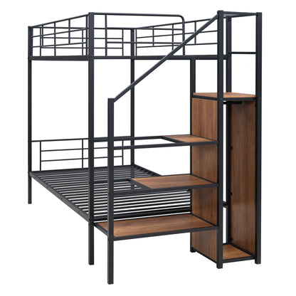 Bunk Bed With Lateral Storage Ladder And Wardrobe - The Sleep Loft - Online Mattress Showroom NYC