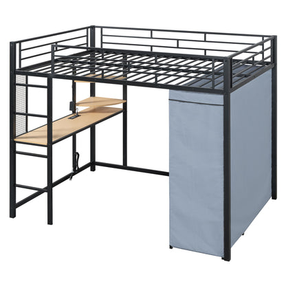 Loft Bed With Desk, Shelves, Power Outlet, LED Light And Wardrobe - The Sleep Loft - Online Mattress Showroom NYC