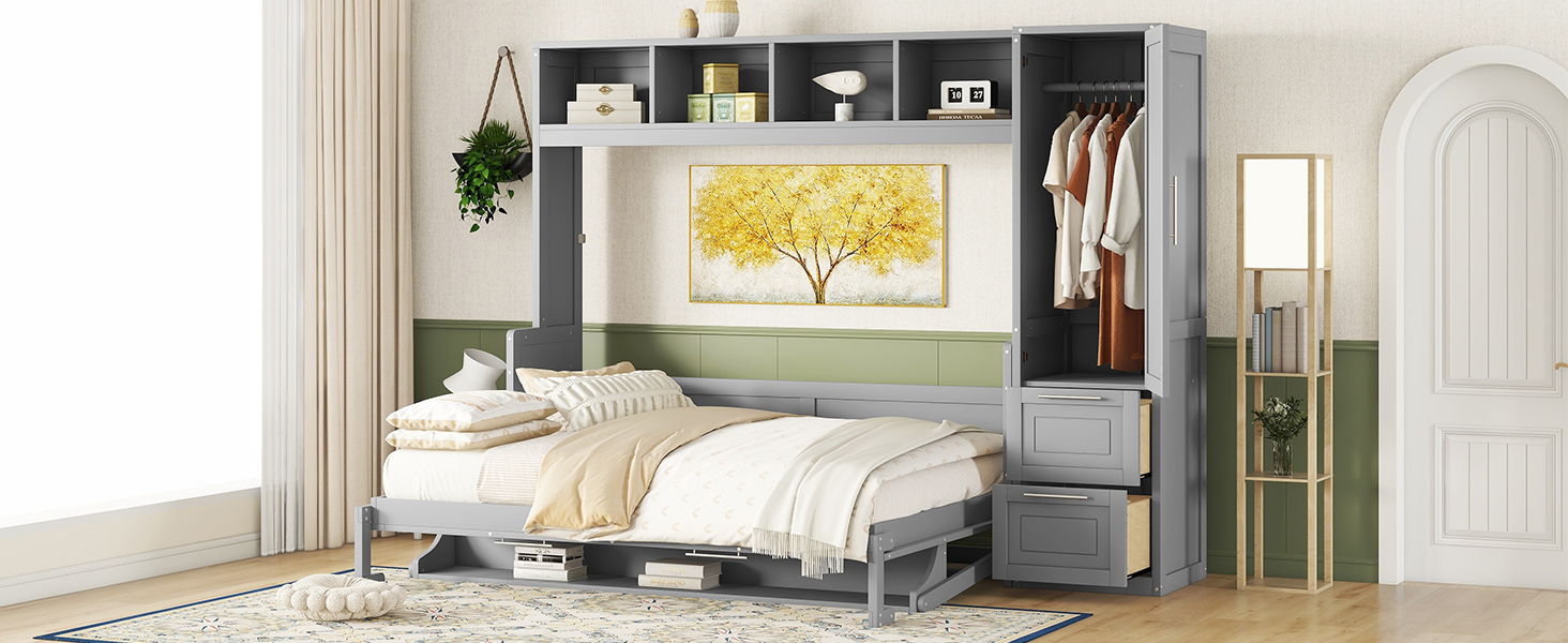 Murphy Wall Bed With Closet And Drawers - The Sleep Loft - Online Mattress Showroom NYC