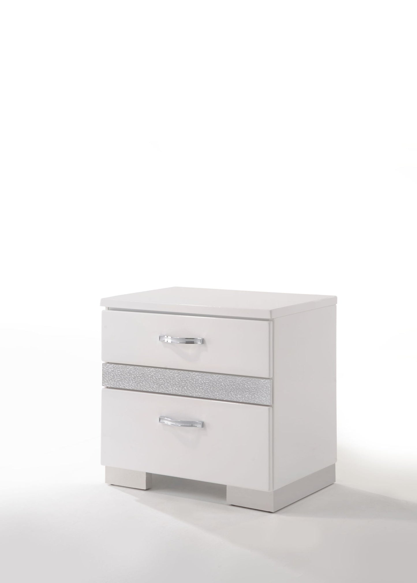 Naima II - High Gloss Nightstand - White - The Sleep Loft - Online Mattress Showroom NYC