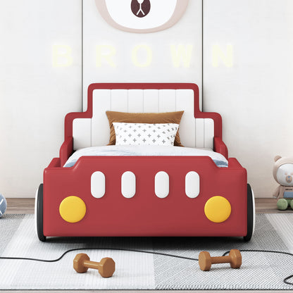 Race Car Shaped Platform Bed With Wheels - The Sleep Loft - Online Mattress Showroom NYC