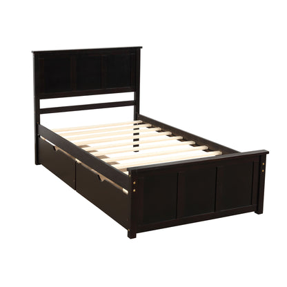 Platform Storage Bed With 2 Wheel Base Drawers - The Sleep Loft - Online Mattress Showroom NYC