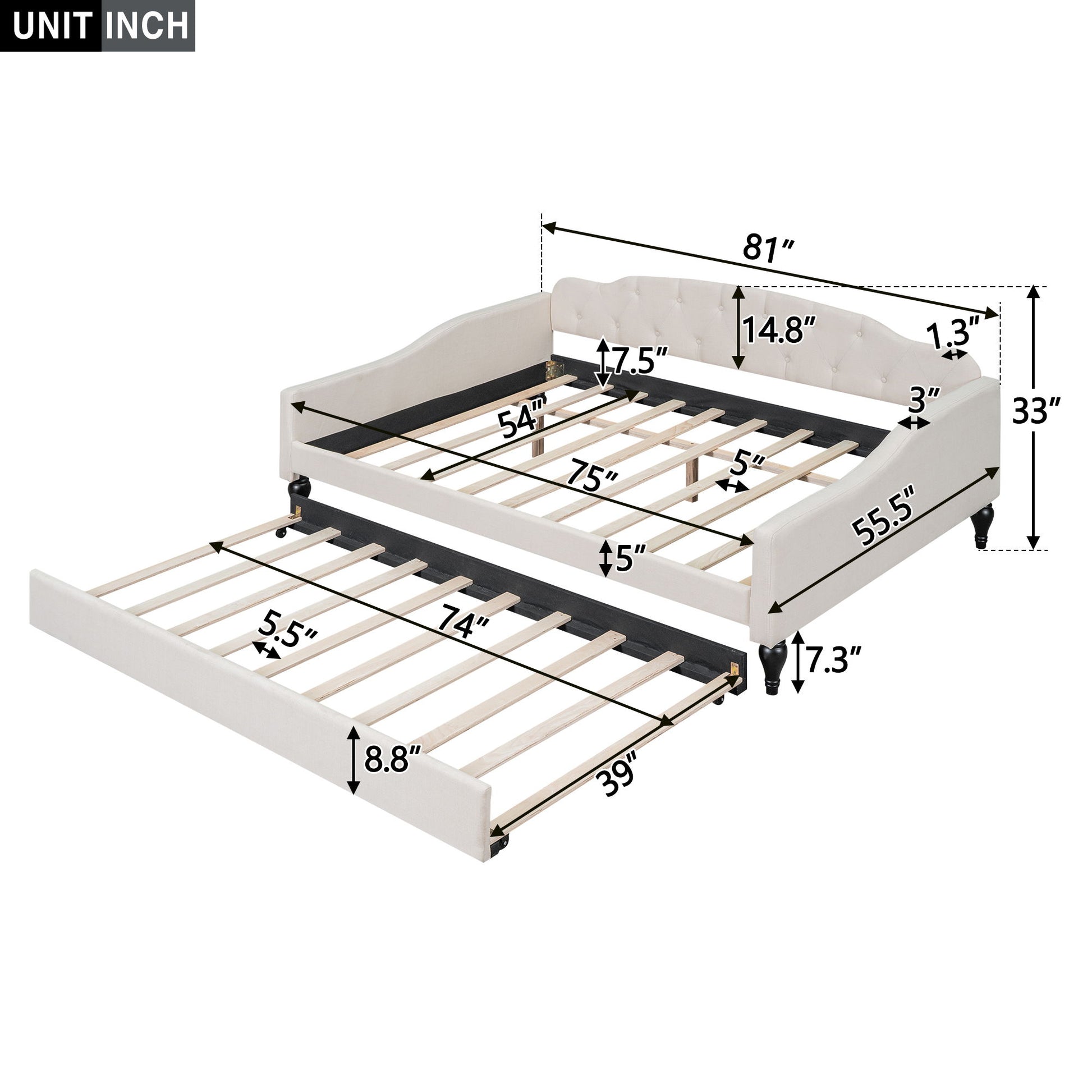 Upholstered Tufted Daybed - The Sleep Loft - Online Mattress Showroom NYC