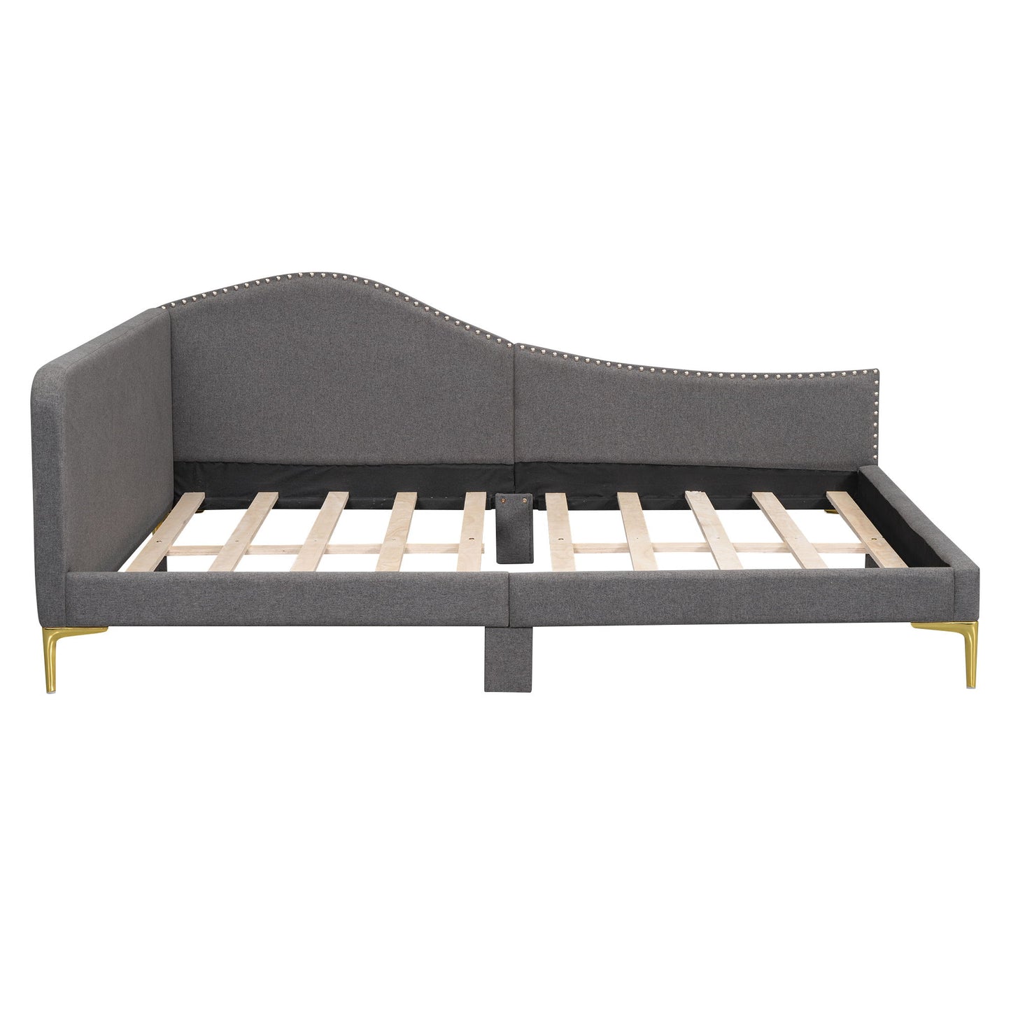 Upholstered Daybed With Headboard And Armrest, Support Legs - The Sleep Loft - Online Mattress Showroom NYC