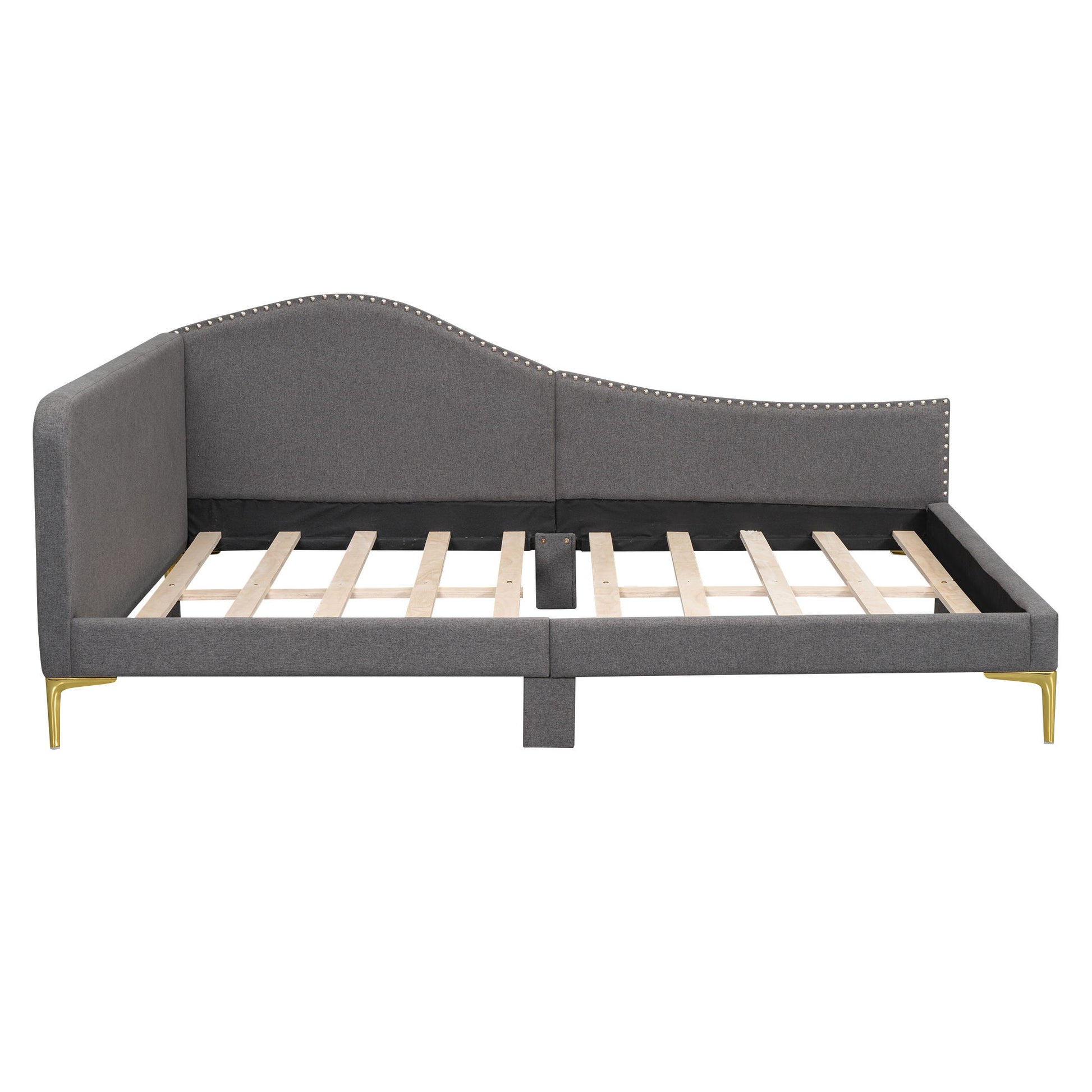 Upholstered Daybed With Headboard And Armrest, Support Legs - The Sleep Loft - Online Mattress Showroom NYC