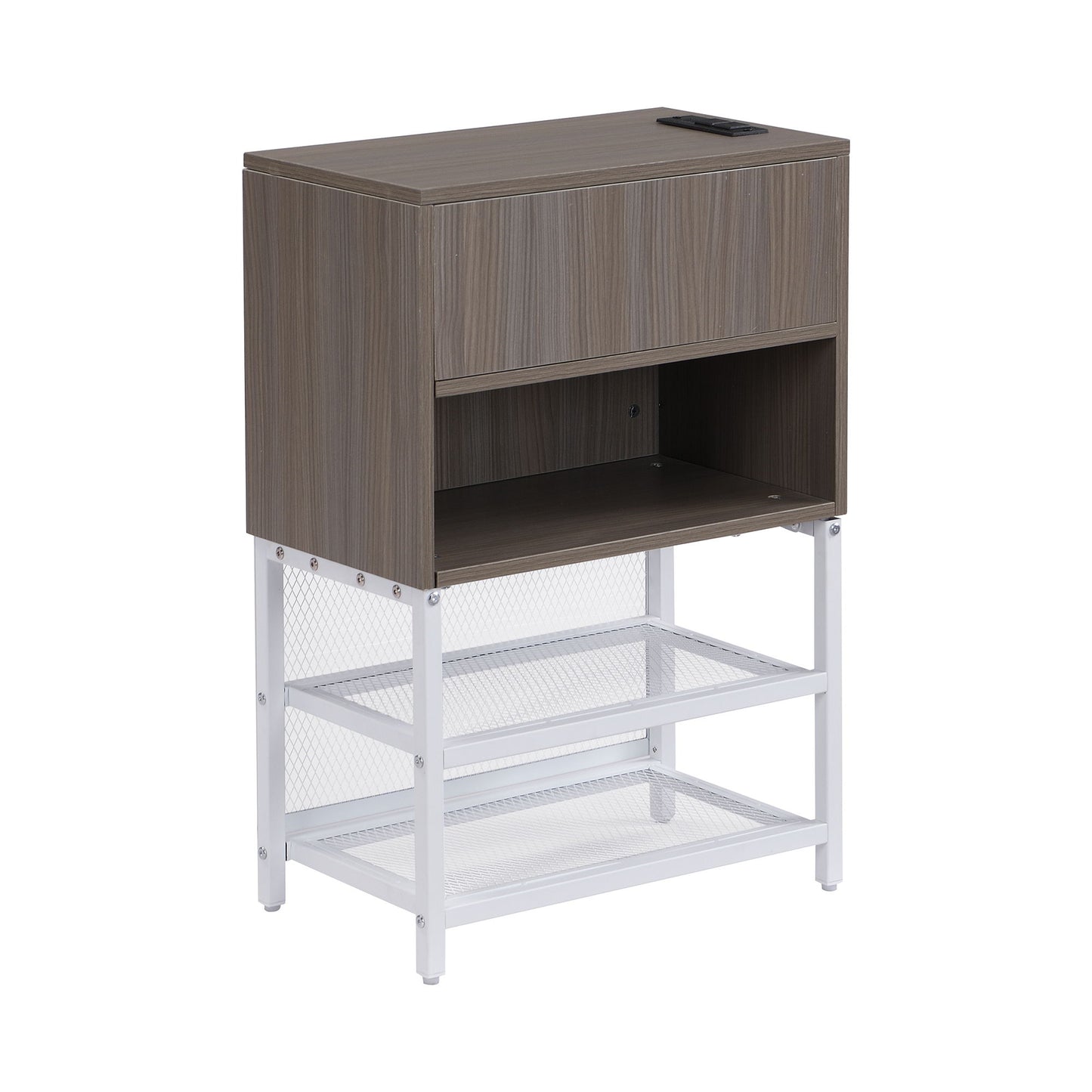Platform Bed With 2 Tier Storage Shelves, Storage Cabinet - The Sleep Loft - Online Mattress Showroom NYC