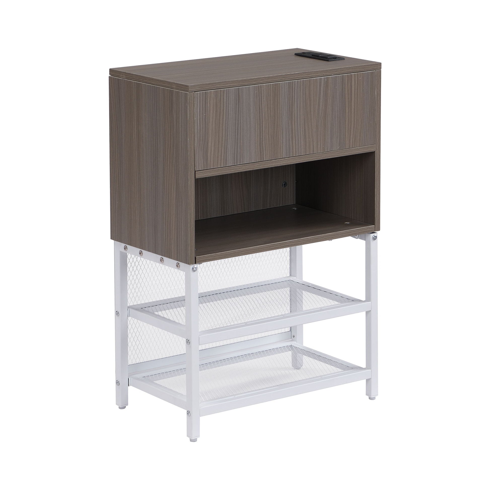 Platform Bed With 2 Tier Storage Shelves, Storage Cabinet - The Sleep Loft - Online Mattress Showroom NYC