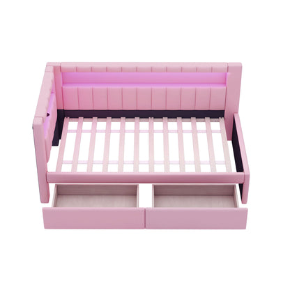Upholstered Platform Bed With USB Ports And LED Belt - The Sleep Loft - Online Mattress Showroom NYC