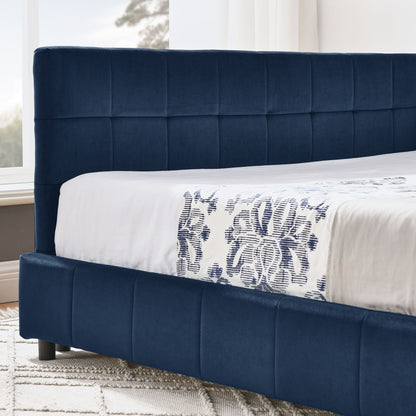 Mid-Century Storage Upholstered Tufted Bed Frame With Backrest And Armrests - The Sleep Loft - Online Mattress Showroom NYC