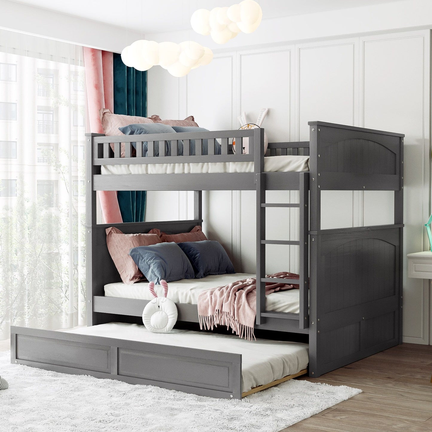 Bunk Bed With Twin Size Trundle, Guardrails - The Sleep Loft - Online Mattress Showroom NYC
