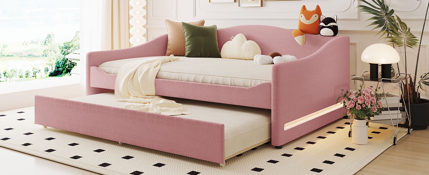 Upholstered Daybed With Light And Trundle - The Sleep Loft - Online Mattress Showroom NYC