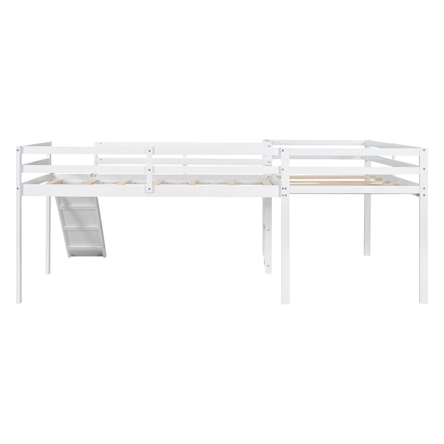L Shaped Loft Bed With Ladder And Slide - The Sleep Loft - Online Mattress Showroom NYC