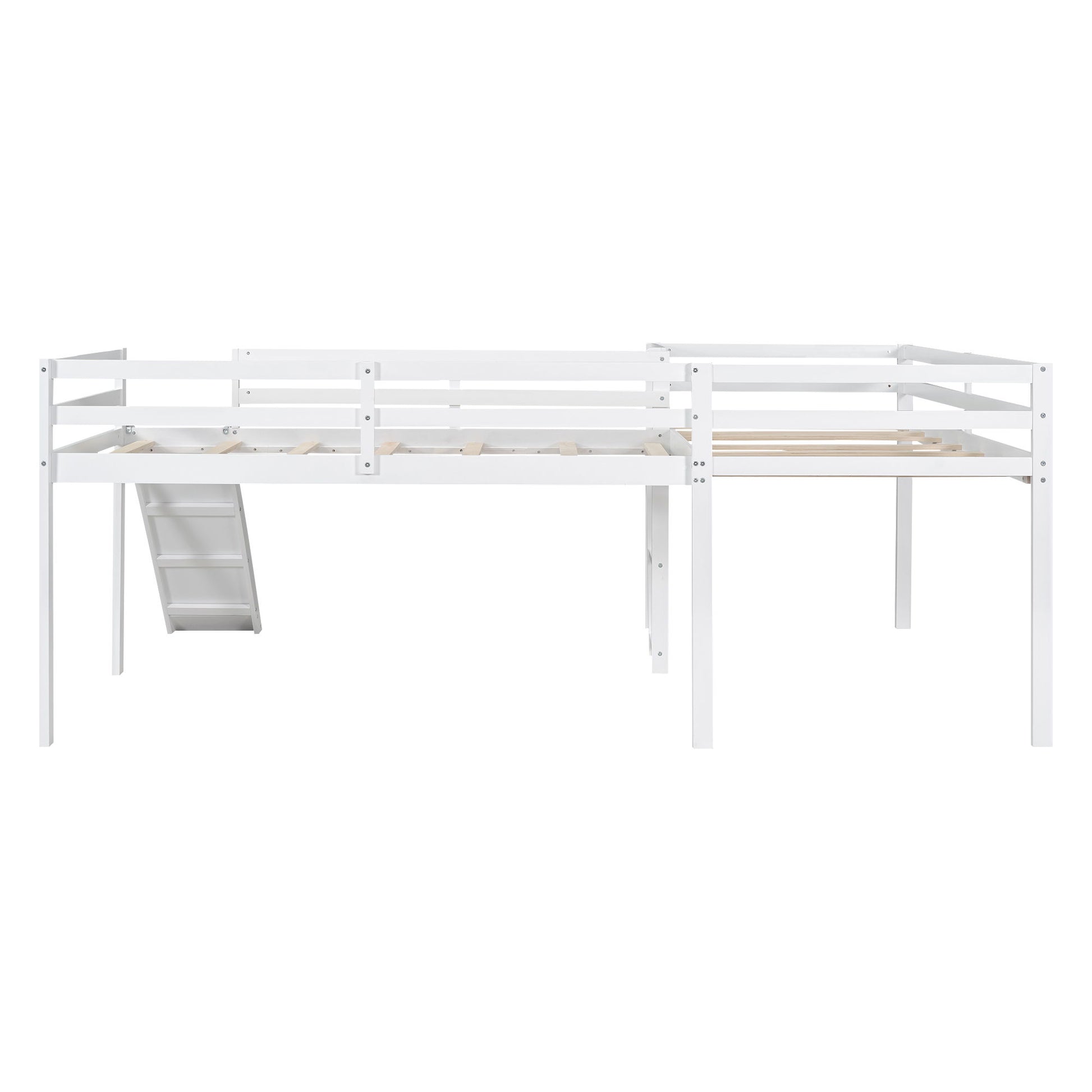 L Shaped Loft Bed With Ladder And Slide - The Sleep Loft - Online Mattress Showroom NYC